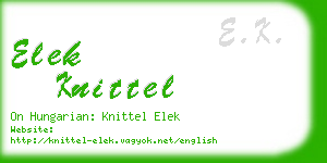 elek knittel business card